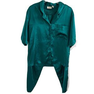 Vintage VGUC Victorias Secret Gold Label 2 Piece Pajama Pant Set GREEN Sz Large